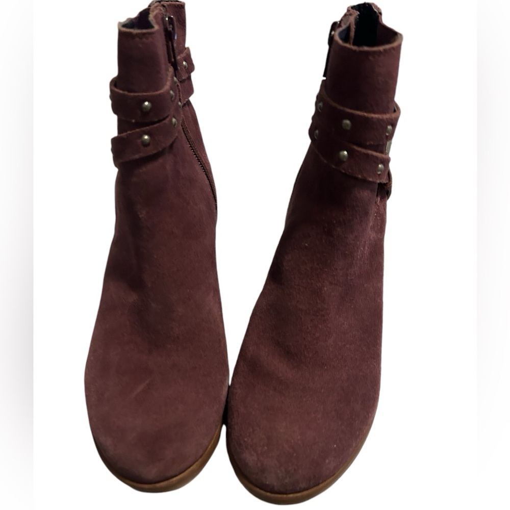 Matisse Camryn Suede burgundy 
Studded Harness Ankle Boots size 6.5